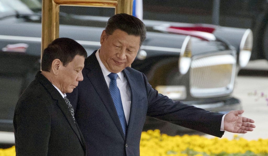 Philippine President Rodrigo Duterte with Chinese President Xi Jinping in October, when he announced Manila’s ‘separation’ from the United States. Photo: AP