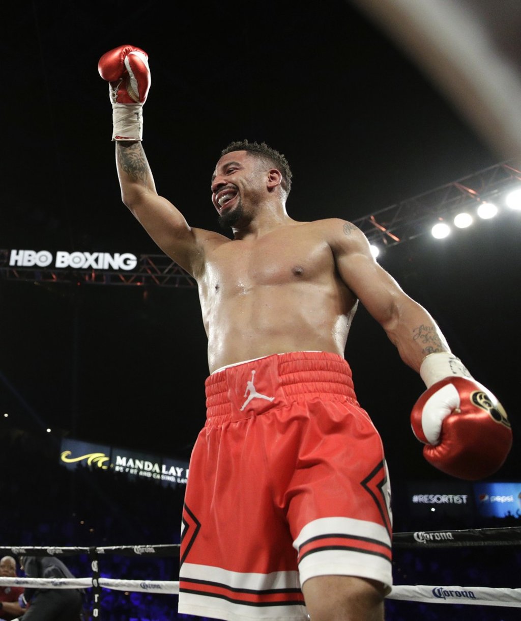 Ward celebrates after defeating Kovalev. Photo: AP
