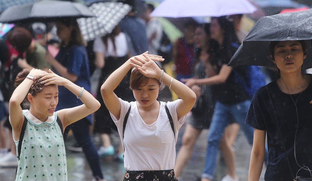 Parts of Kowloon got around 70mm of rain up to Wednesday lunchtime. Photo: Sam Tsang