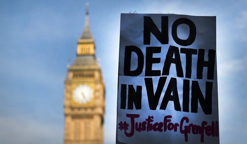 Protests have called for justice for Grenfell Tower fire victims in London. Photo: EPA Protests have called for justice for Grenfell Tower fire victims in London. Photo: EPA