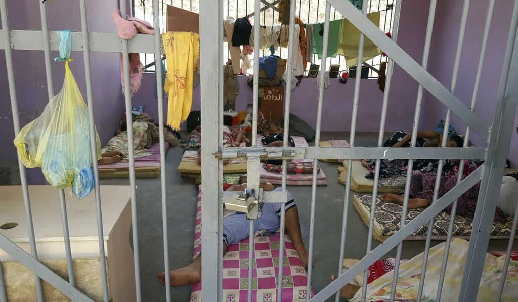 Prisoners lie in a newly renovated cell in Aden Central Prison, known as Mansoura. Another, closed section of the prison is part of a network of secret detention facilities run by the United Arab Emirates and its Yemeni allie. Photo: AP
