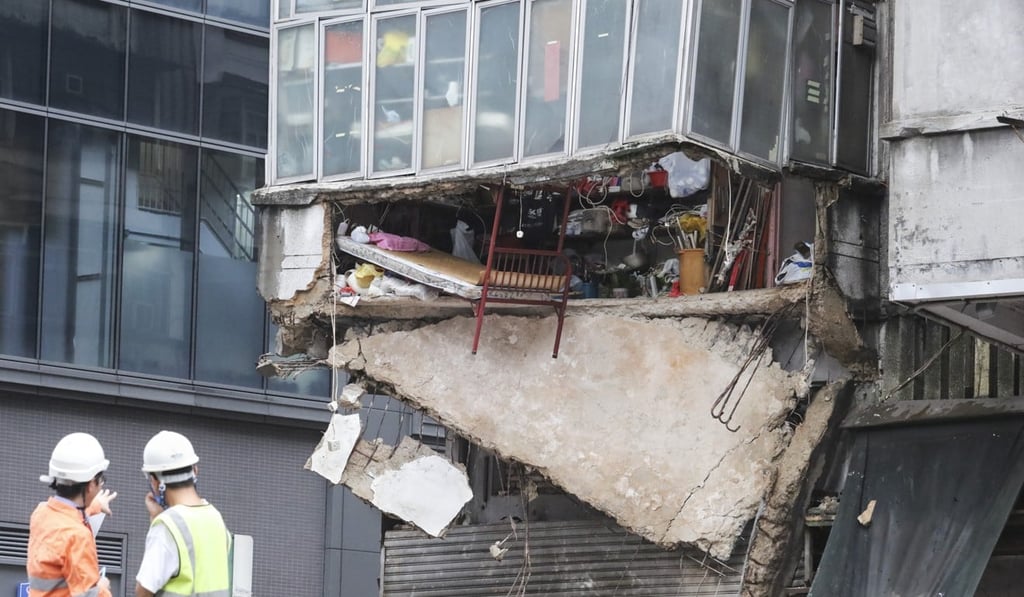 The Buildings Department has issued an order to investigate the building’s structure. Photo: Felix Wong