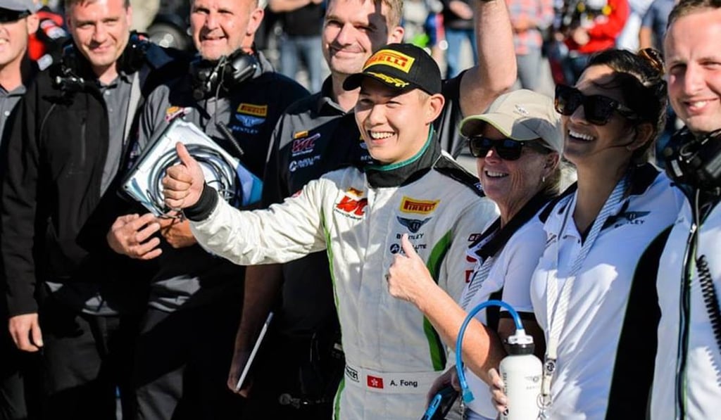 Adderly Fong is congratulated by his team and fans at the Road America. Photo: Facebook