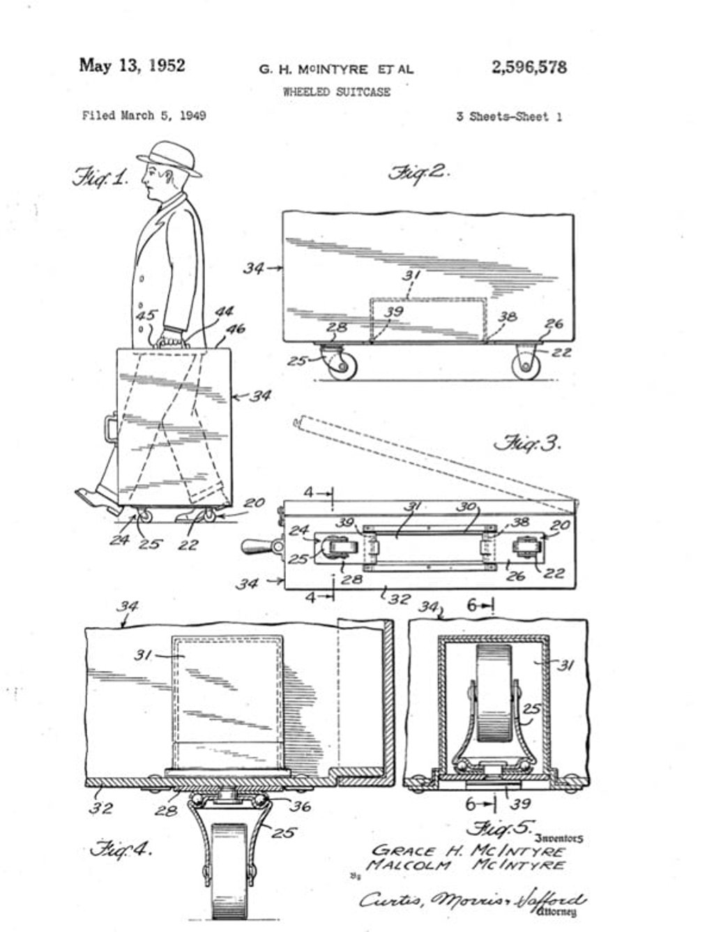 Grace and Malcolm McIntyre’s design for a Wheeled Suitcase.
