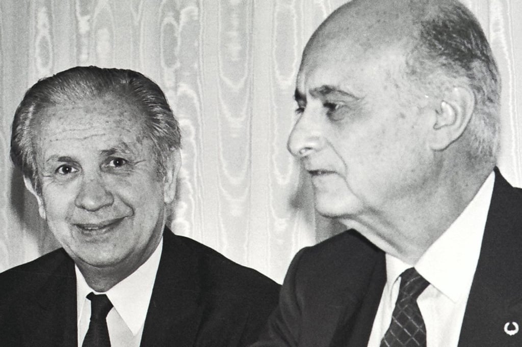 International Olympic Committee president Juan Antonio Samaranch and Amateur Sports Federation and Olympic Committee of Hong Kong president Arnaldo de Oliveira Sales in 1983. Photo: Chan Kiu