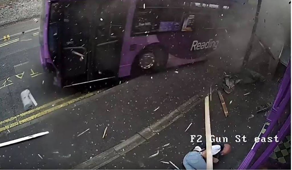 Smith cowers on the ground for a moment ... Photo: BBC / YouTube Smith cowers on the ground for a moment ... Photo: BBC / YouTube