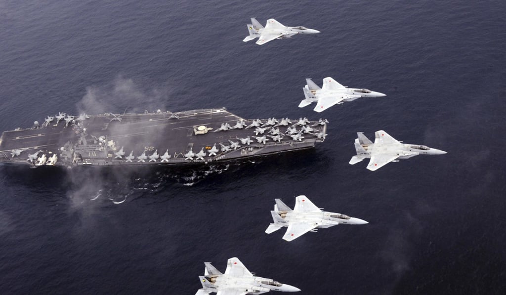 US Navy aircraft carrier USS Carl Vinson in the Sea of Japan. Photo: AP