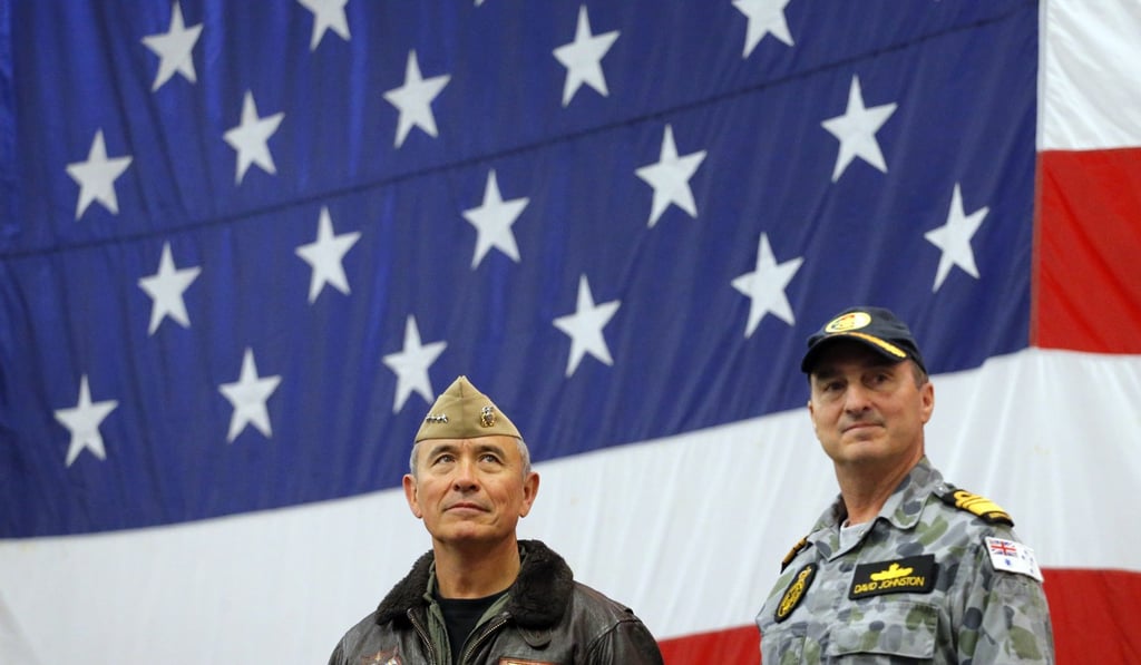US Navy Admiral Harry Harris and Australian Navy Vice Admiral David Johnston. Photo: AP
