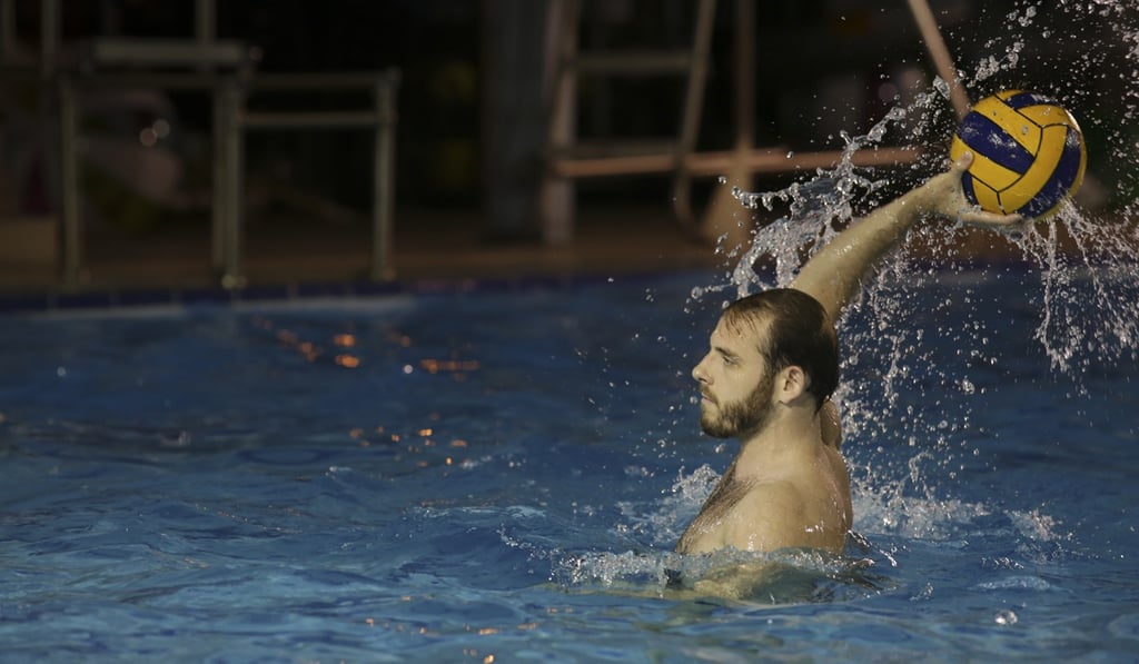Player Marco Baeckman practises shooting at training at the Island School. Photo: James Wendlinger