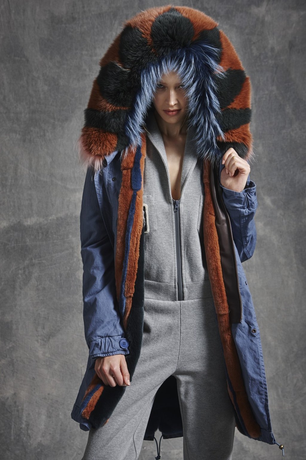 A look from Mr & Mrs Italy 2017 parka collection.