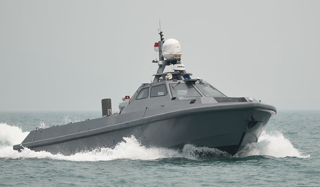 An autonomous Unmanned Surface Vessel during trials in Singapore. Photo: Reuters