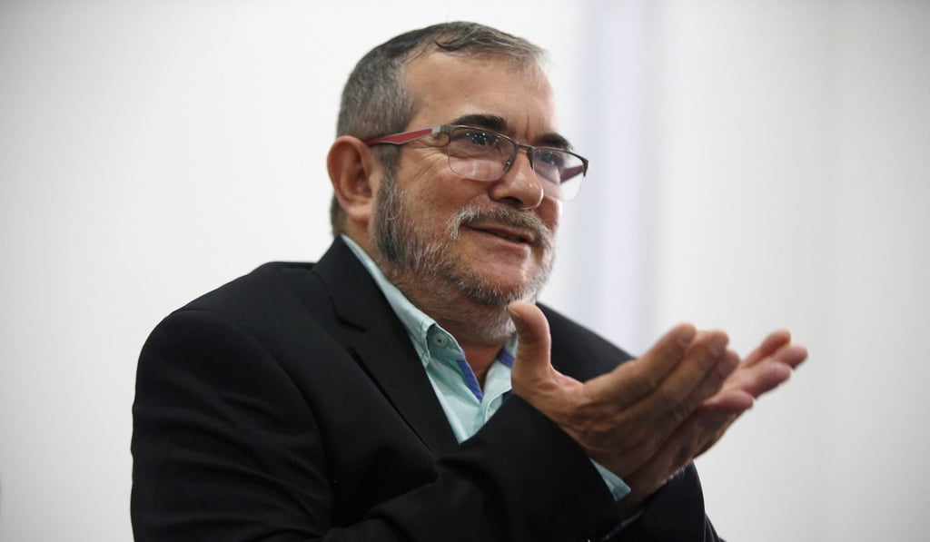 Colombia's Marxist FARC rebel leader Rodrigo Londono, known as Timochenko, gestures during a news conference in Bogota on November 25. Photo: Reuters