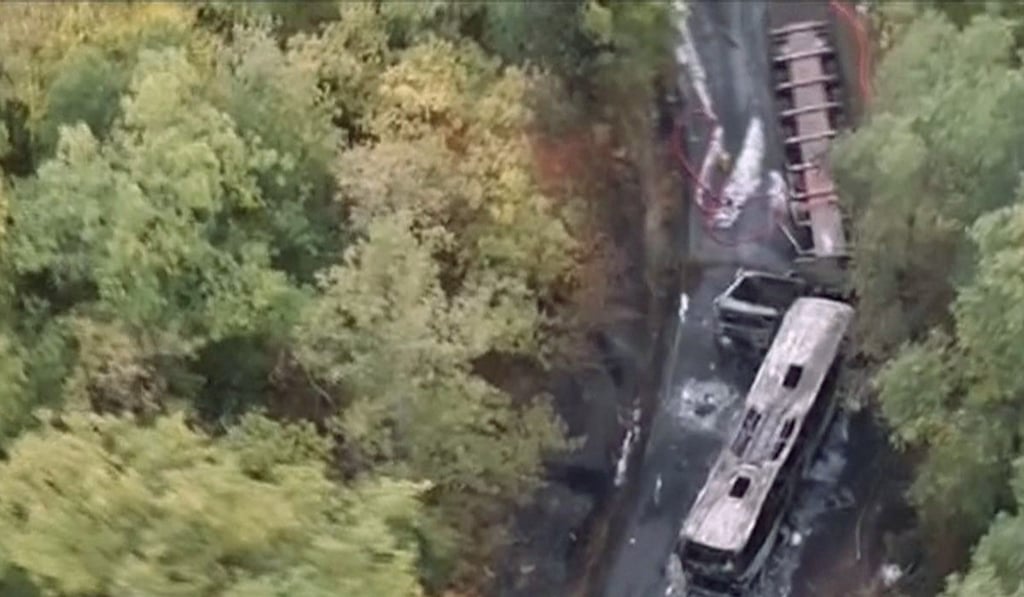 The scene of a 2015 accident that left 43 dead near Puisseguin in southwest France. File photo: AP