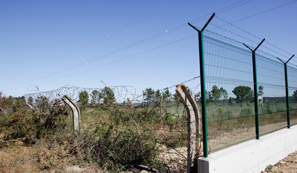 A perimeter fence to the Tancos military base, Tancos, Portugal. Photo: EPA