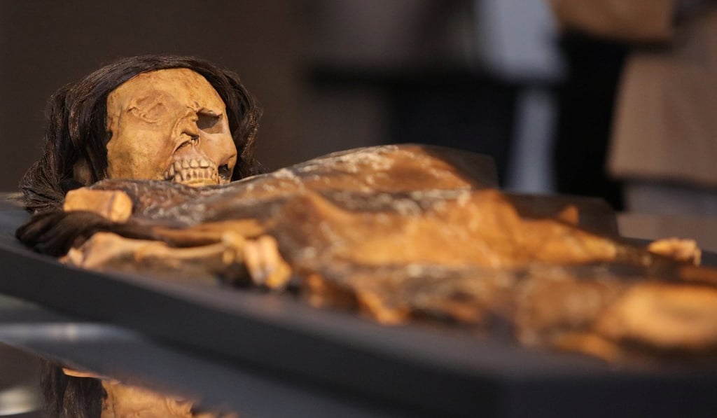 A replica of The Lady of Cao, a female mummy found at the archaeological site Huaca El Brujo, a grand pyramid of the ancient Moche pre-hispanic culture, is seen at the Ministry of Culture in Lima, Peru. Photo: Reuters