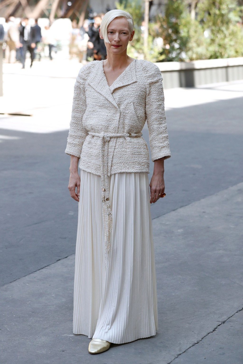 British actress Tilda Swinton poses during the photocall before Chanel 2017-2018 fall/winter Haute Couture collection show. Photo: AFP