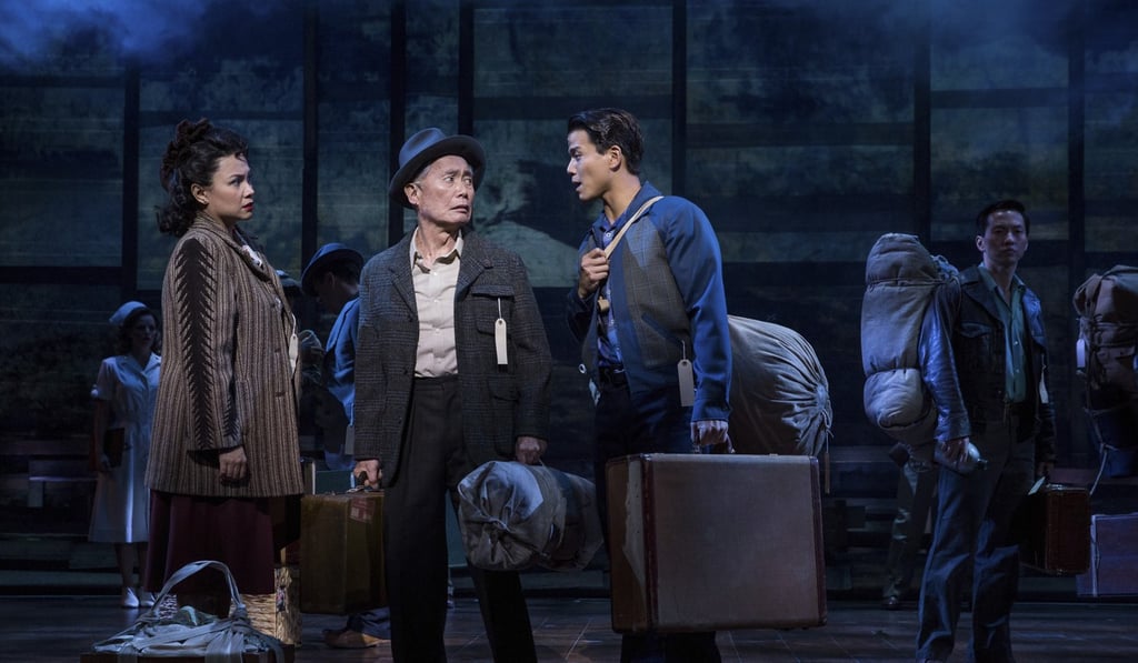 Lea Salonga, George Takei and Telly Leung performing the new American musical Allegiance at the Longacre Theatre in New York. Photo: Courtesy of allegiancemusical.com Lea Salonga, George Takei and Telly Leung performing the new American musical Allegiance at the Longacre Theatre in New York. Photo: Courtesy of allegiancemusical.com
