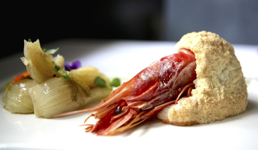 Fishsteria’s salt-baked carabineiro giant red prawn baked in salt crust.