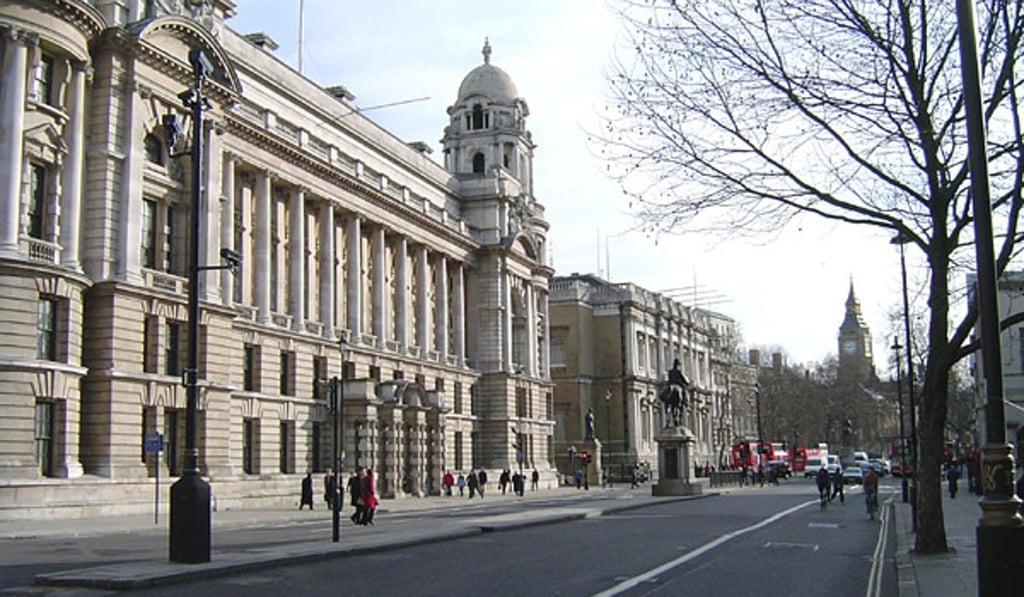 View of the former War Office building looking south along Whitehall