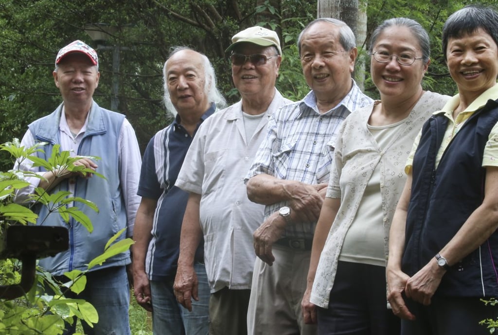 Several elderly campaigners pose at the elderly care centre in Tseung Kwan O. Photo: K. Y. Cheng