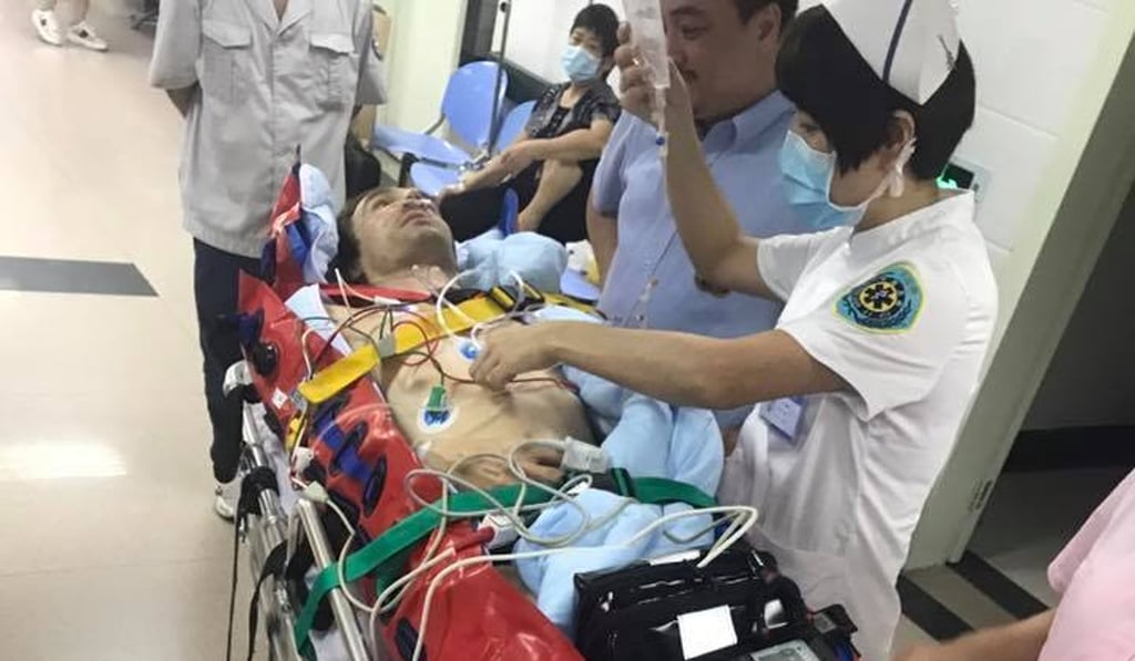 Andre Couto is rushed to hospital in Zhuhai after his front-end crash at the China GT Championships. Photo: Sun Zheng/Facebook Andre Couto is rushed to hospital in Zhuhai after his front-end crash at the China GT Championships. Photo: Sun Zheng/Facebook