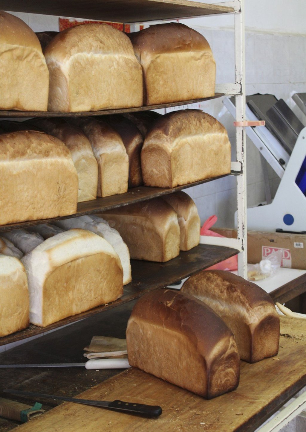 In the afternoon you can watch the bread being sliced. Photo: Juliana Loh