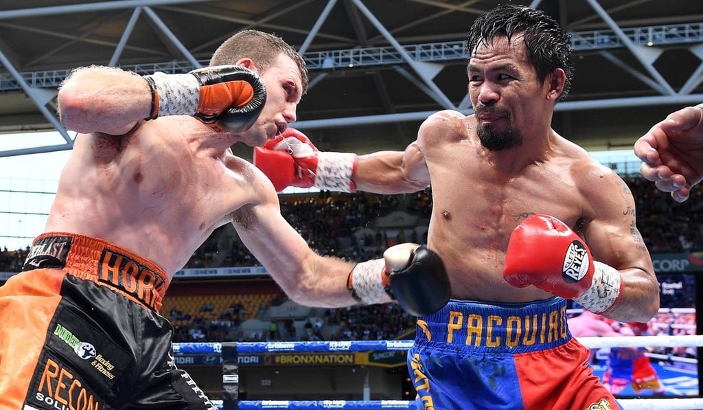 Jeff Horn of Australia and Manny Pacquiao of the Philippines in action. Photo: EPA Jeff Horn of Australia and Manny Pacquiao of the Philippines in action. Photo: EPA