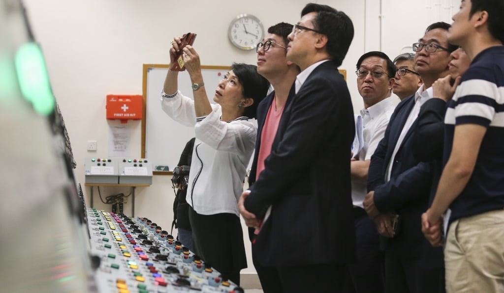 Members of the Legislative Council’s panel on development visit the Muk Wu raw water pumping station to understand the treatment of imported Dongjiang water, on May 22. Photo: K. Y. Cheng