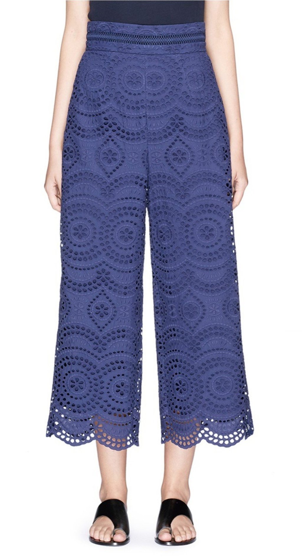 Zimmermann broderie anglaise cropped trousers.