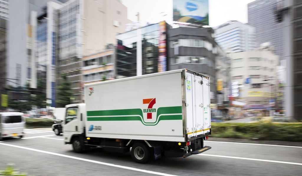 A delivery truck for 7-Eleven convenience stores, operated by Seven & i Holdings Co., drives along a road in Tokyo. Photo: Bloomberg