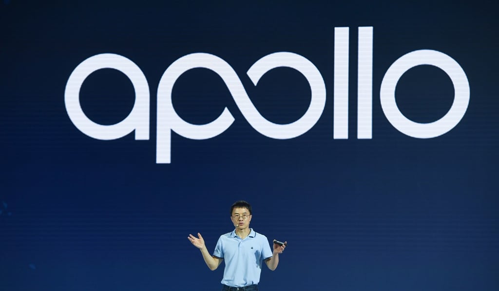 Baidu’s group president and chief operating officer Lu Qi spoke about the Apollo open platform at Create 2017. Photo: Xinhua Baidu’s group president and chief operating officer Lu Qi spoke about the Apollo open platform at Create 2017. Photo: Xinhua