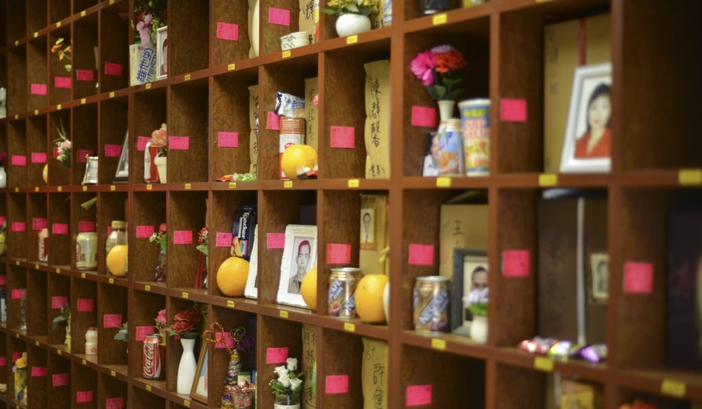 Ashes of the deceased waiting to be moved to a columbarium. It may take two to three years for the ashes to be moved because of a lack of space at columbariums in Hong Kong. Photo: Antony Dickson