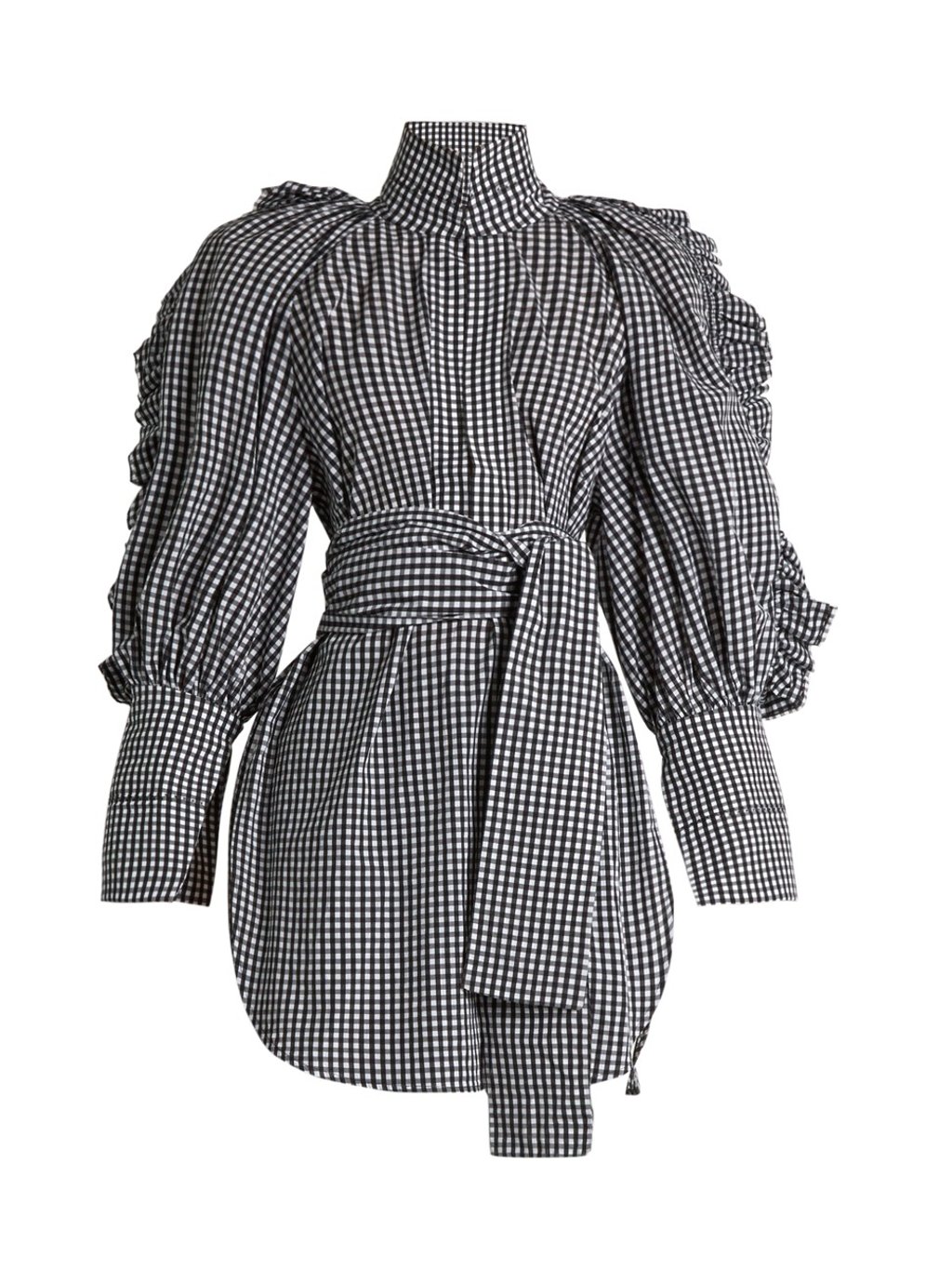 Ellery – Angelface high-neck ruffle-trimmed gingham top
