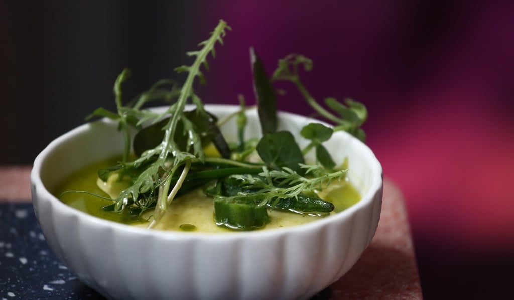 Steamed egg with ginger and scallions. Photo: Jonathan Wong