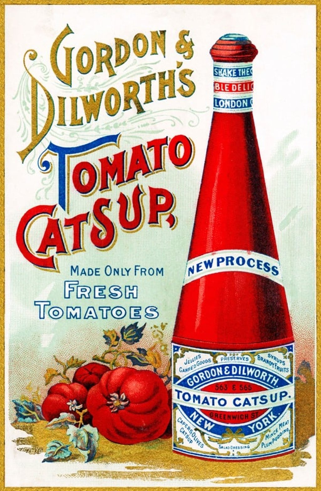 An 1890s advertisement for a commercially made American ketchup, forerunner of what we still use today.