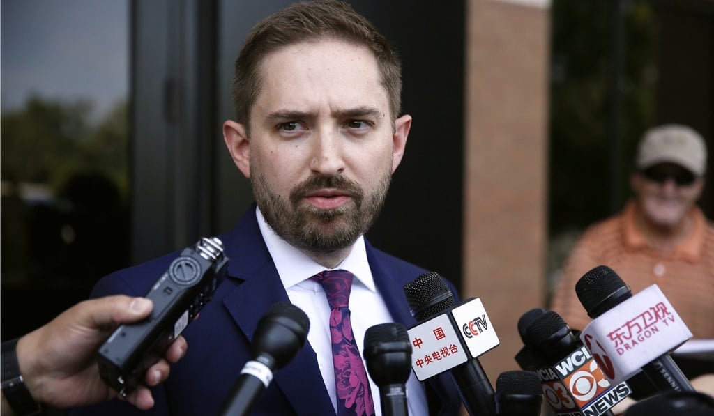 Brendt Christensen’s lawyer Anthony Bruno speaks to reporters outside court on Thursday. Photo: Xinhua Brendt Christensen’s lawyer Anthony Bruno speaks to reporters outside court on Thursday. Photo: Xinhua