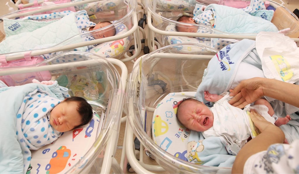 Newborns at the Precious Blood Hospital (Caritas) at Sham Shui Po. Married couples in Hong Kong are waiting longer to have babies or choosing not have any. Photo: Sam Tsang