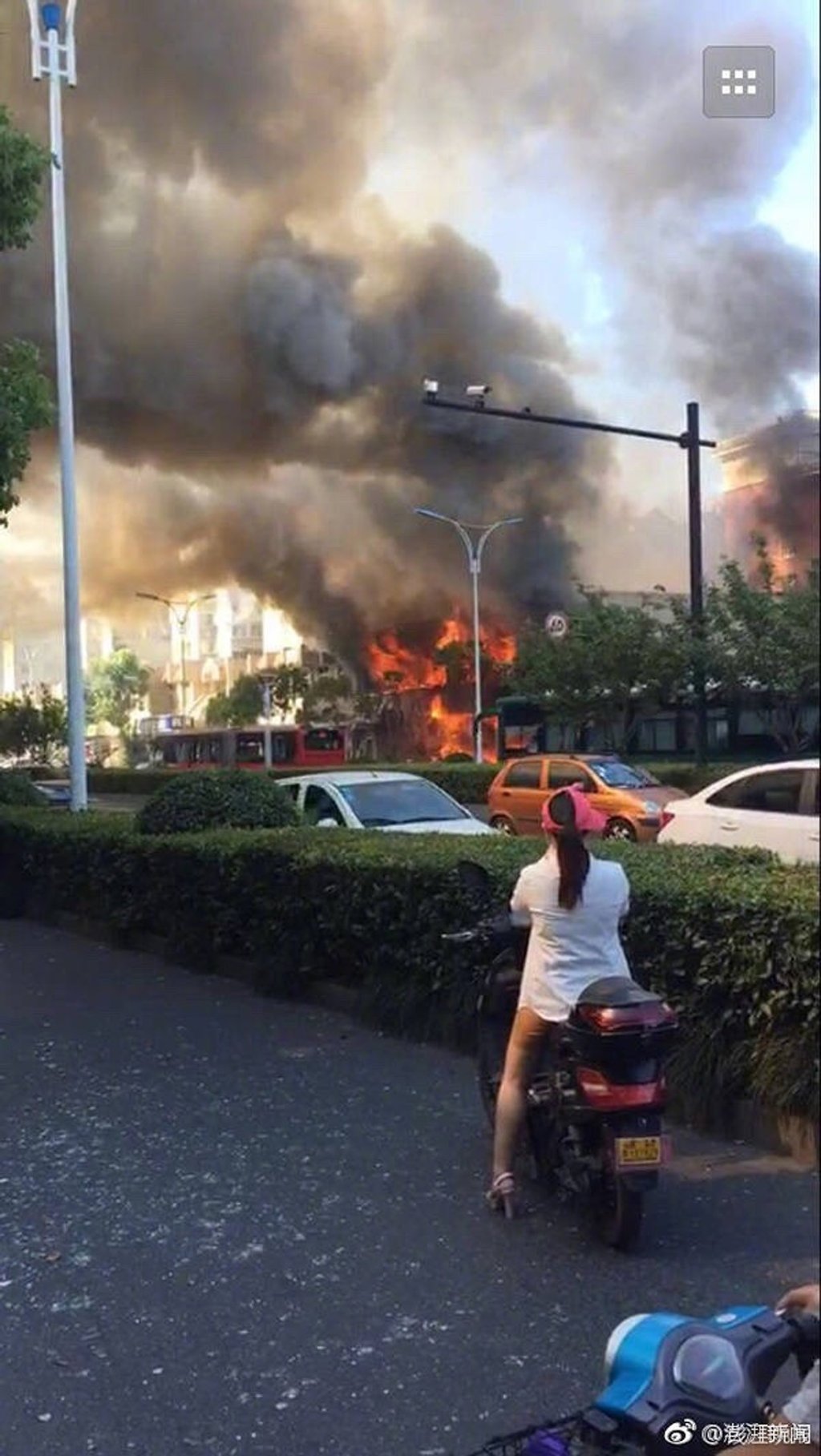 The scene of the blasts in Hangzhou. Photo: Handout