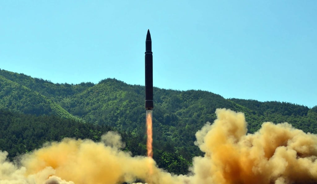 This picture taken on July 4 and released by the Korean Central News Agency on July 5 shows the successful test launch of a Hwasong-14 intercontinental ballistic missile. Photo: Handout