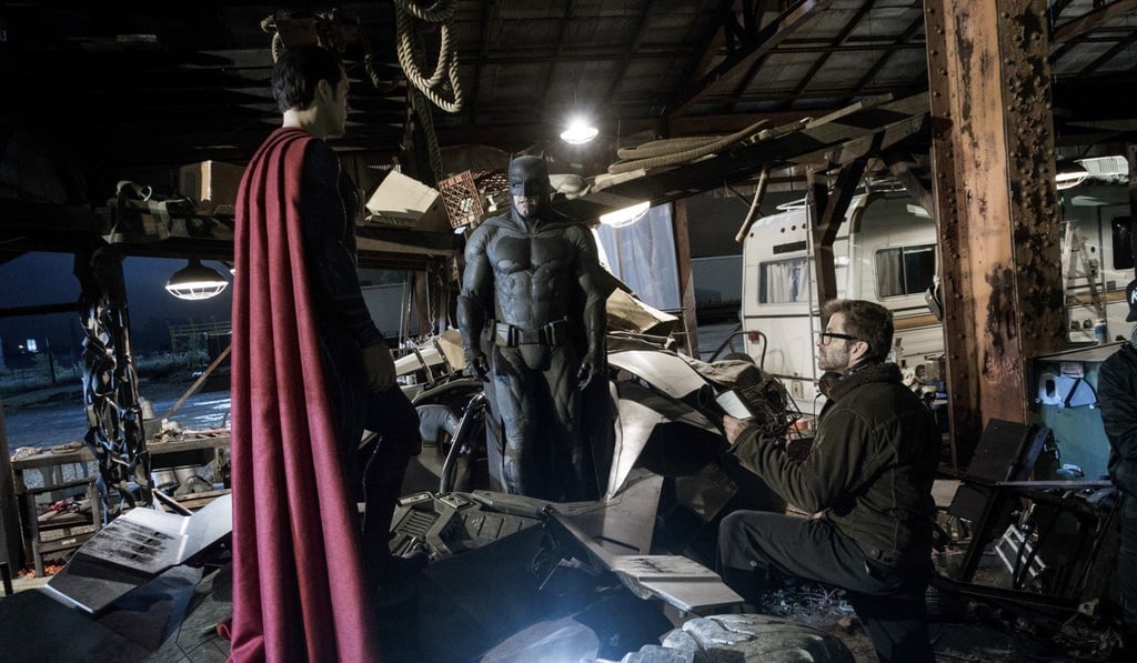 Zack Snyder and Ben Affleck on set for ‘Batman v Superman: Dawn of Justice’.
