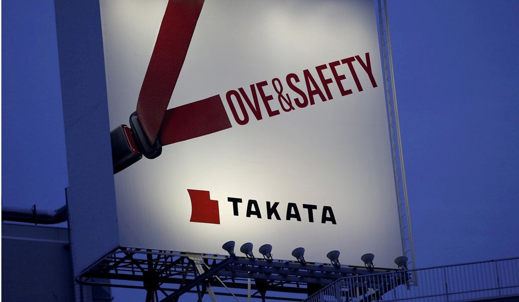 A signboard advertising Takata in Tokyo. Photo: Reuters