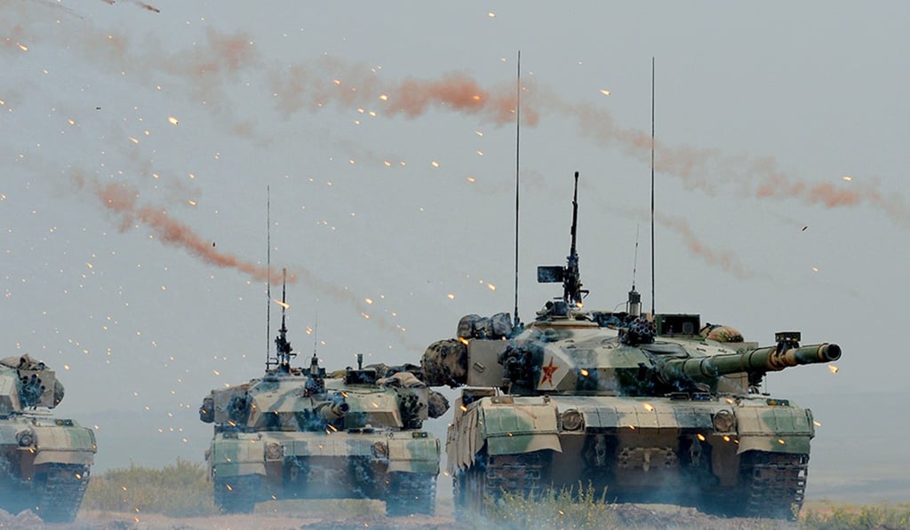 PLA tanks during an exercise at the Zhurihe training base in Inner Mongolia. Photo: SCMP Pictures