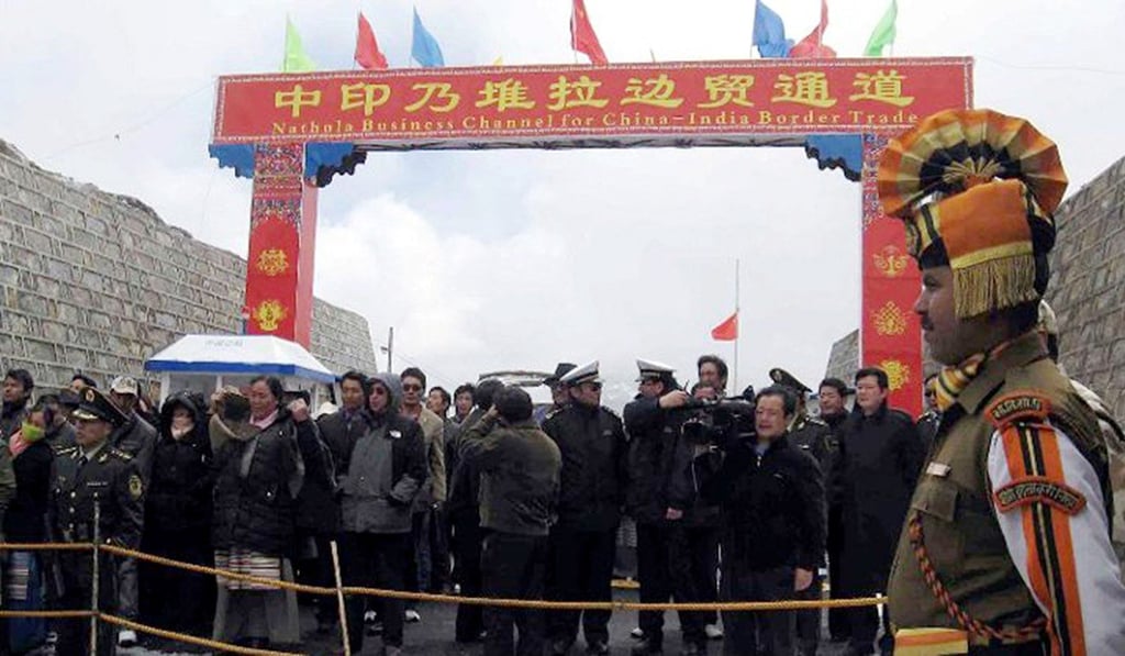 An Indian border guard at the Nathu La crossing between India and China in Sikkim state. Handout photo