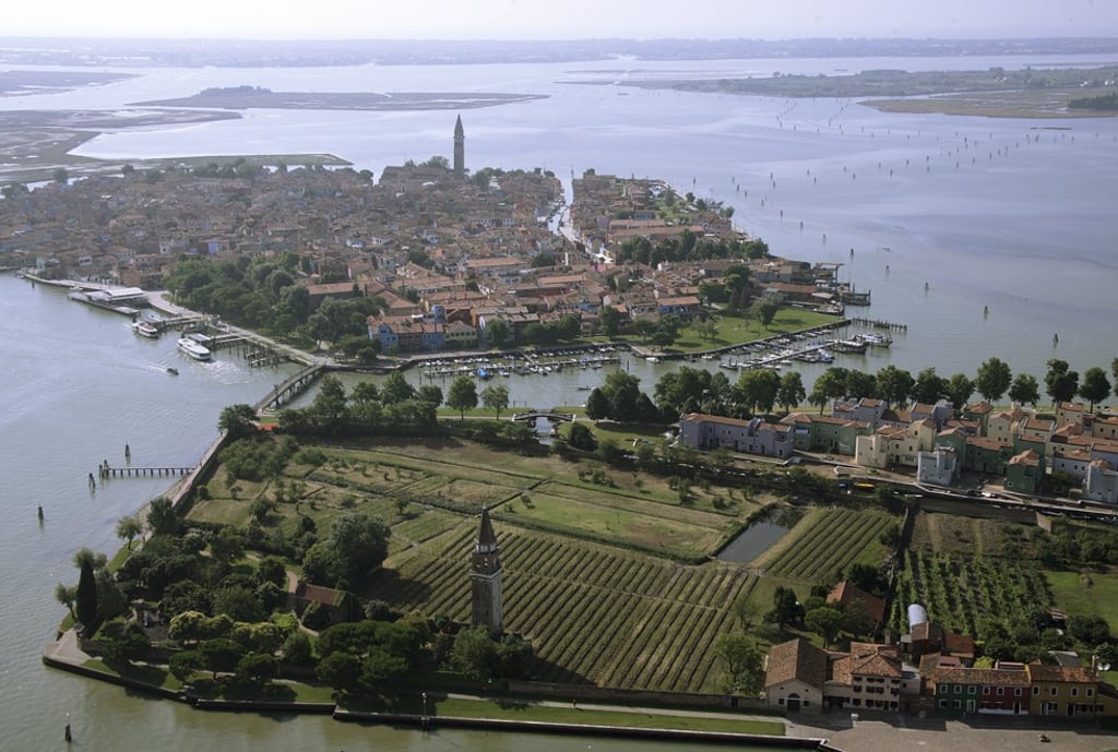 The Venissa Wine Resort (foreground) and Burano.