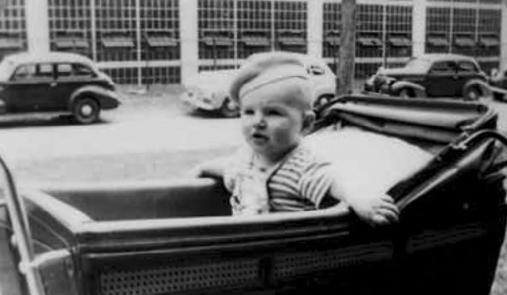 Moriarty, as a baby, in 1947. Picture: courtesy of Francis Moriarty