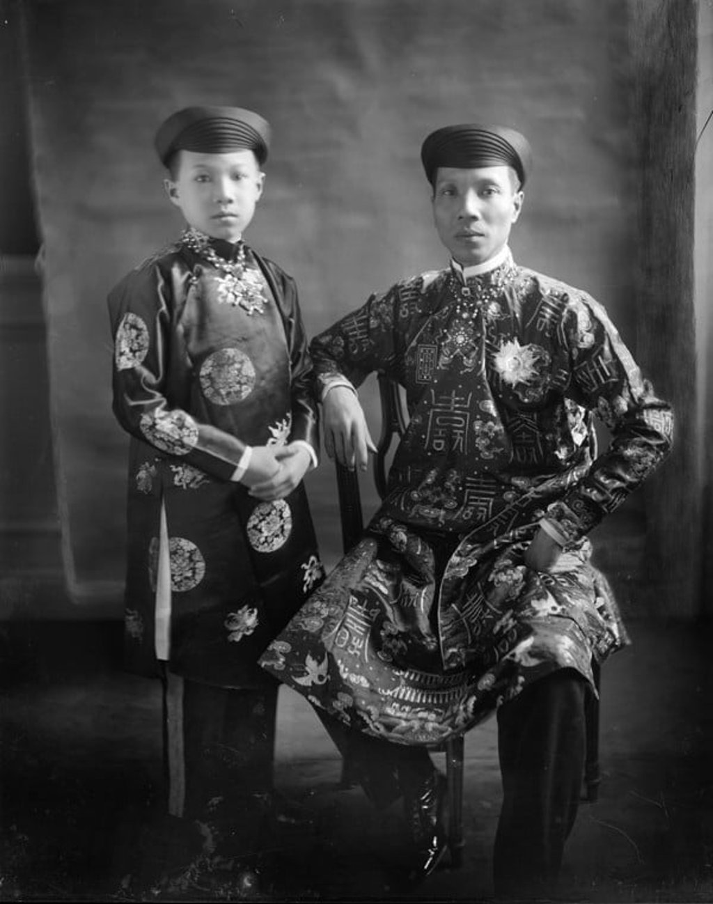 Bao Dai with his father, Emperor Khai Dinh, who died in 1925. Picture: AFP