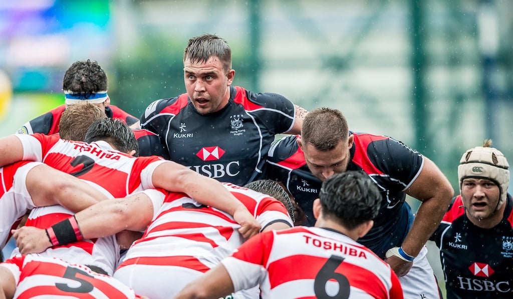 Hong Kong take on Japan in the Asia Rugby Championship. Photo: HKRU