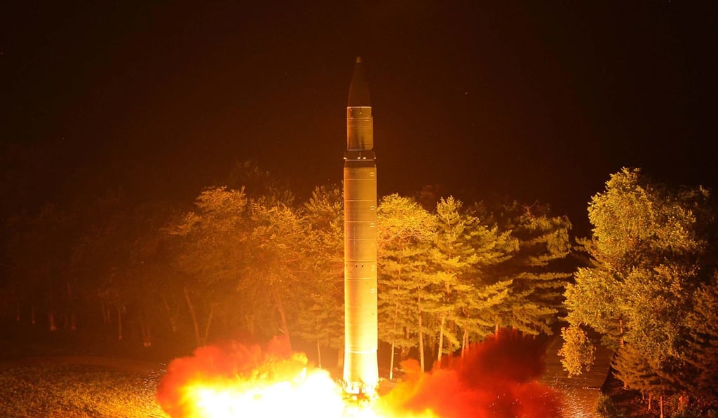 The launch of a second intercontinental ballistic missile from an undisclosed location in North Korea. North Korean leader Kim Jong-un said the second flight test showed his country could hit the US mainland. Photo: AP The launch of a second intercontinental ballistic missile from an undisclosed location in North Korea. North Korean leader Kim Jong-un said the second flight test showed his country could hit the US mainland. Photo: AP