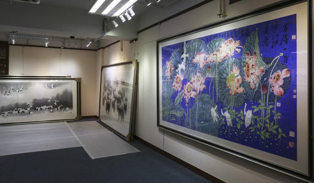 Pieces for the Ink Global 2017 painting exhibition are stored for exhibition later. Photo: Jonathan Wong