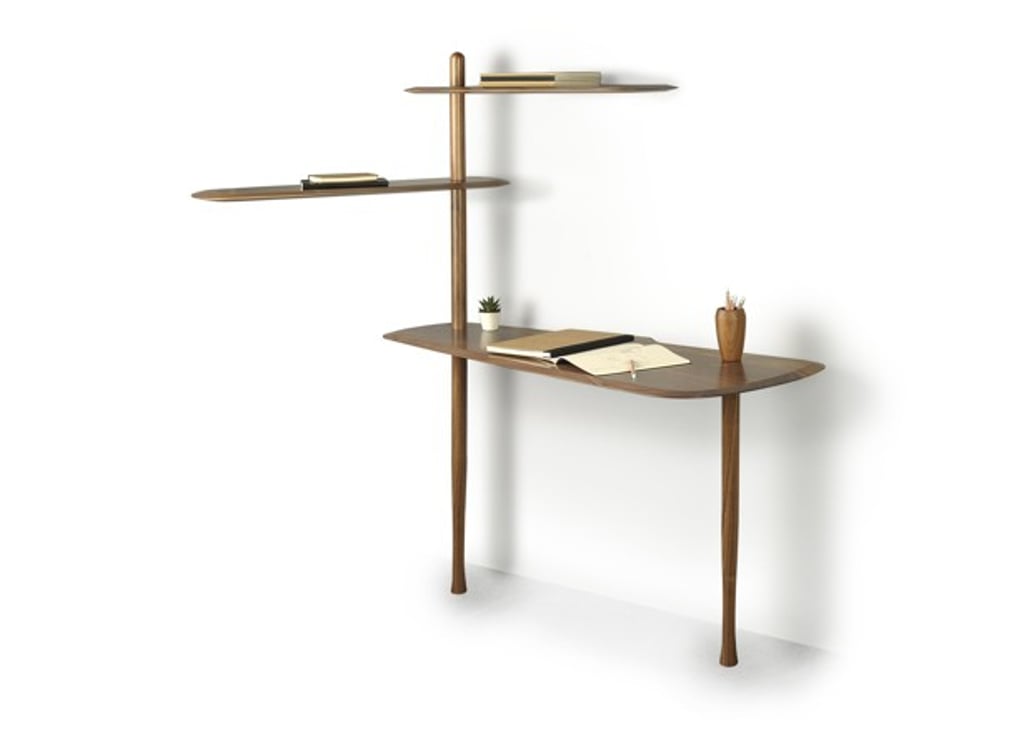 Made entirely from solid walnut wood, the contemporary desk is characterised by its rotating shelves which allow you to make good use of every corner. Price on request Made entirely from solid walnut wood, the contemporary desk is characterised by its rotating shelves which allow you to make good use of every corner. Price on request